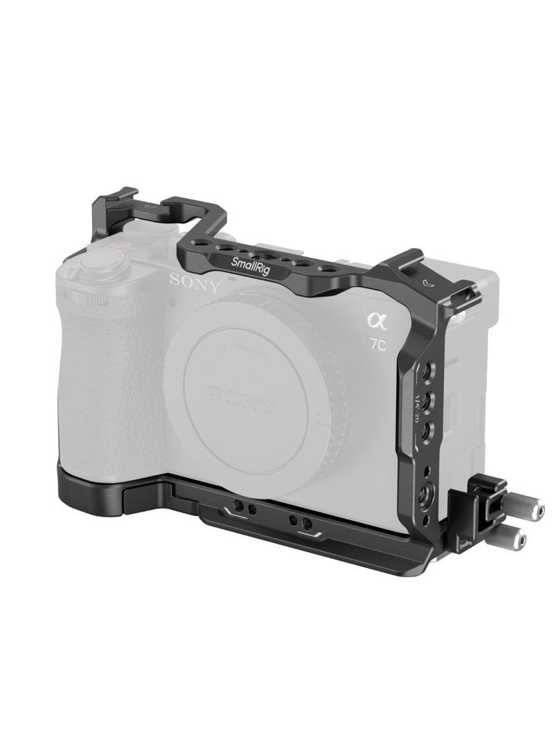 سمول ريج SmallRig 4422 قفص كاميرا احترافي مع مشبك كابل HDMI متوافق مع Sony A7C II / A7CR، هيكل كامل من الألومنيوم مع قاعدة Arca-Swiss سريعة التحرير ومنافذ تركيب متعددة 1/4”-20 و 3/8”-16 - Image 1